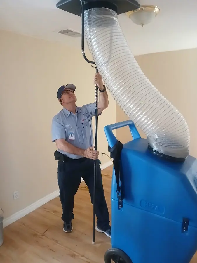 Mini Split Installation technician using HEPA equipment in Big Spring